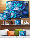 Large Blue Alien Fractal Flower - Extra Large Floral Canvas Art Print