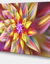 Large Multi-Color Alien Fractal Flower - Extra Large Floral Canvas Art Print