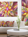 Large Multi-Color Alien Fractal Flower - Extra Large Floral Canvas Art Print