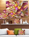 Large Multi-Color Alien Fractal Flower - Extra Large Floral Canvas Art Print