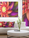 Large Red Purple Alien Flower - Extra Large Floral Canvas Art Print