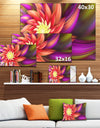 Large Red Purple Alien Flower - Extra Large Floral Canvas Art Print