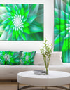 Large Green Alien Fractal Flower - Extra Large Floral Canvas Art Print