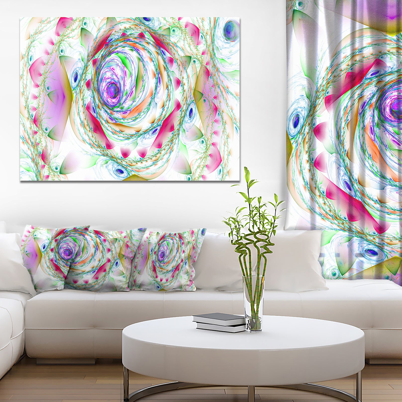 Multi-Color Exotic Flower Whirlpool - Extra Large Floral Canvas Art Print