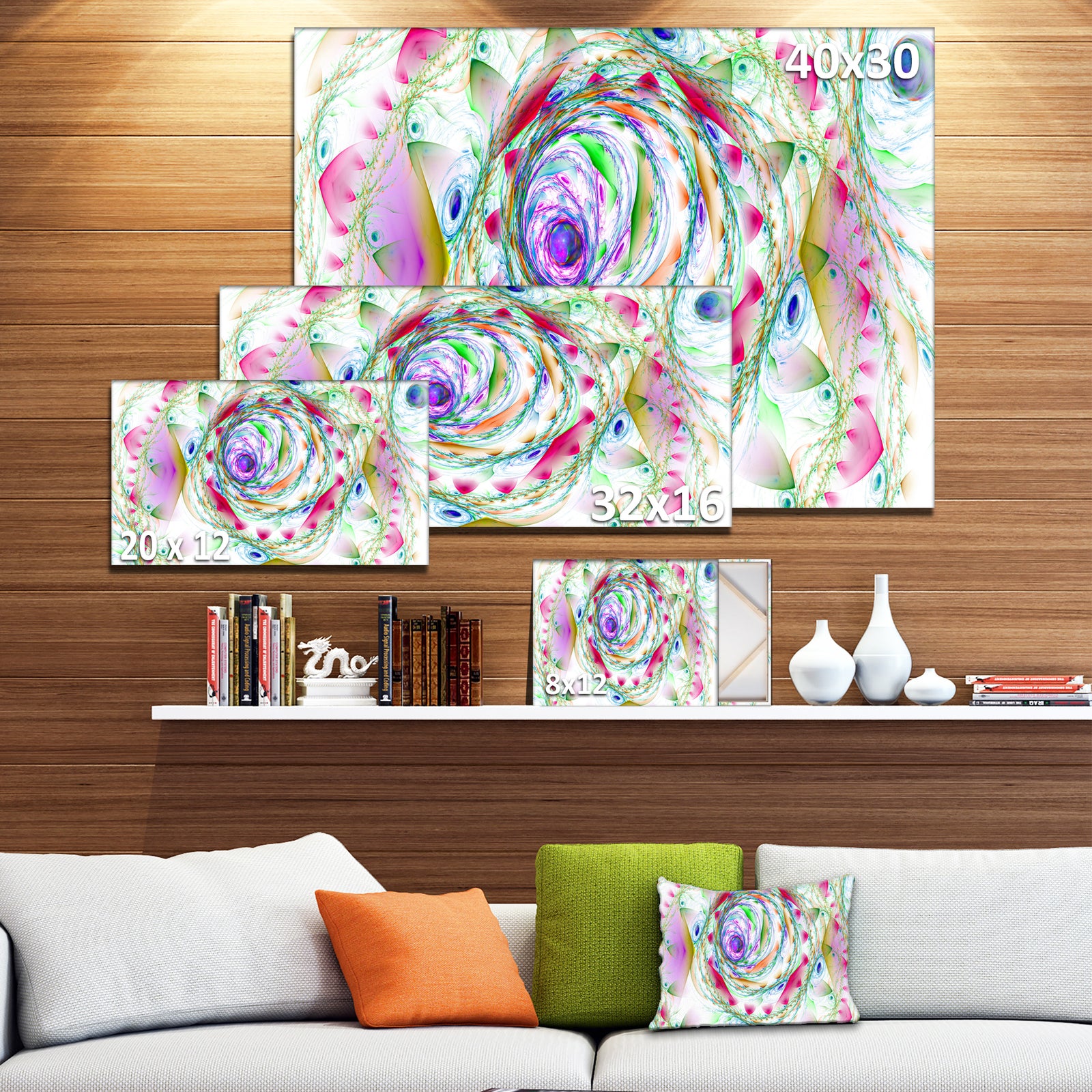 Multi-Color Exotic Flower Whirlpool - Extra Large Floral Canvas Art Print
