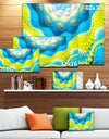 Blue Yellow Spiral Snake Skin - Extra Large Floral Canvas Art Print