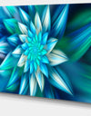 Huge Blue Fractal Flower - Extra Large Floral Canvas Art Print