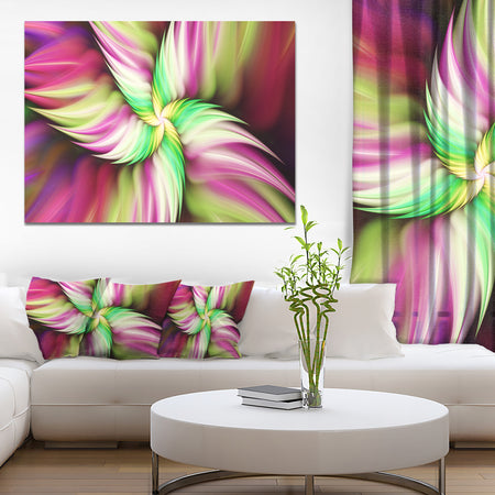 Huge Rotating Pink Flower - Extra Large Floral Canvas Art Print
