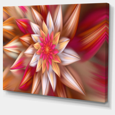 Huge Red Fractal Flower - Extra Large Floral Canvas Art Print