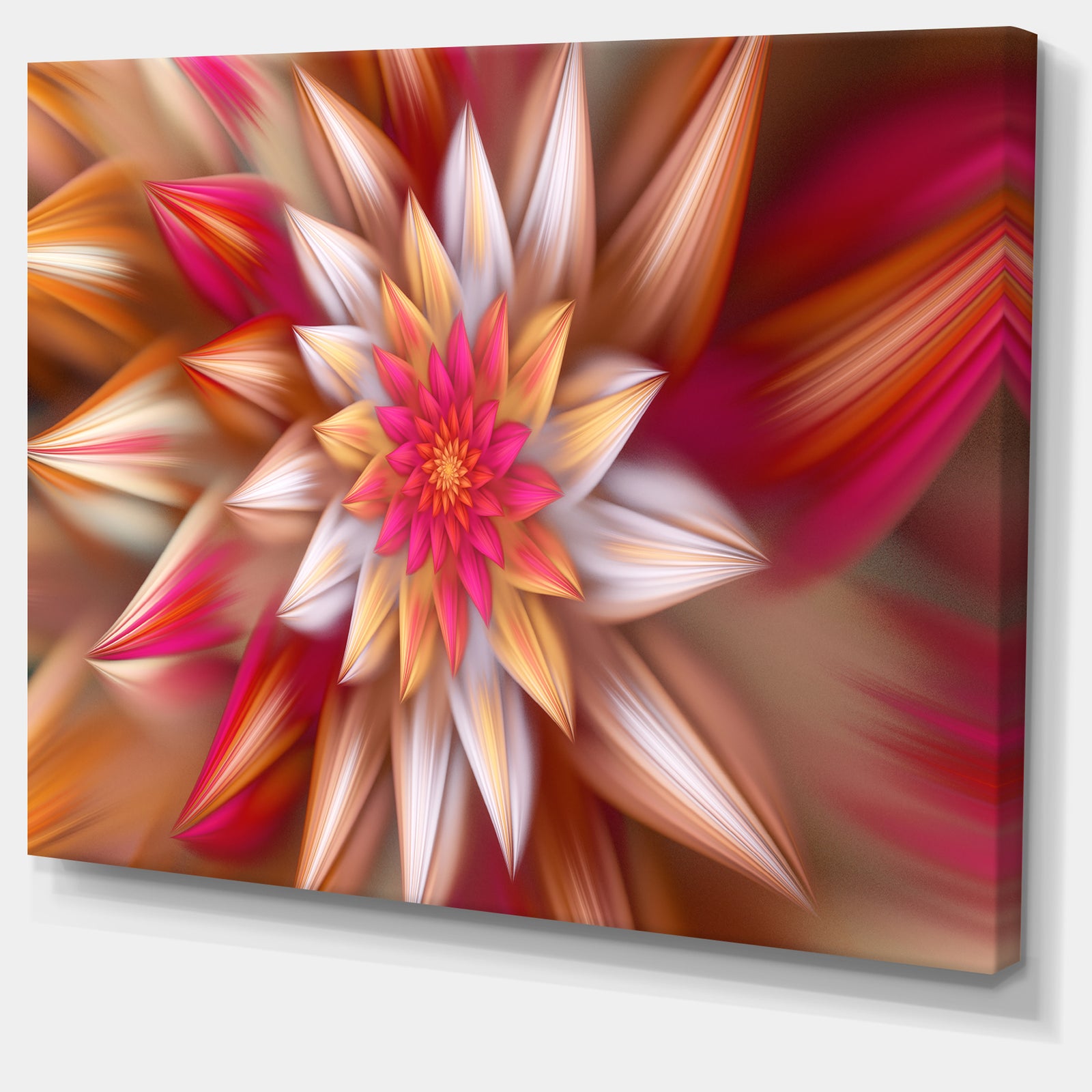 Huge Red Fractal Flower - Extra Large Floral Canvas Art Print