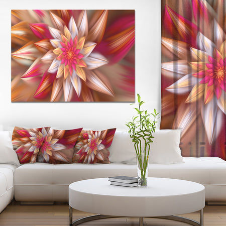 Huge Red Fractal Flower - Extra Large Floral Canvas Art Print