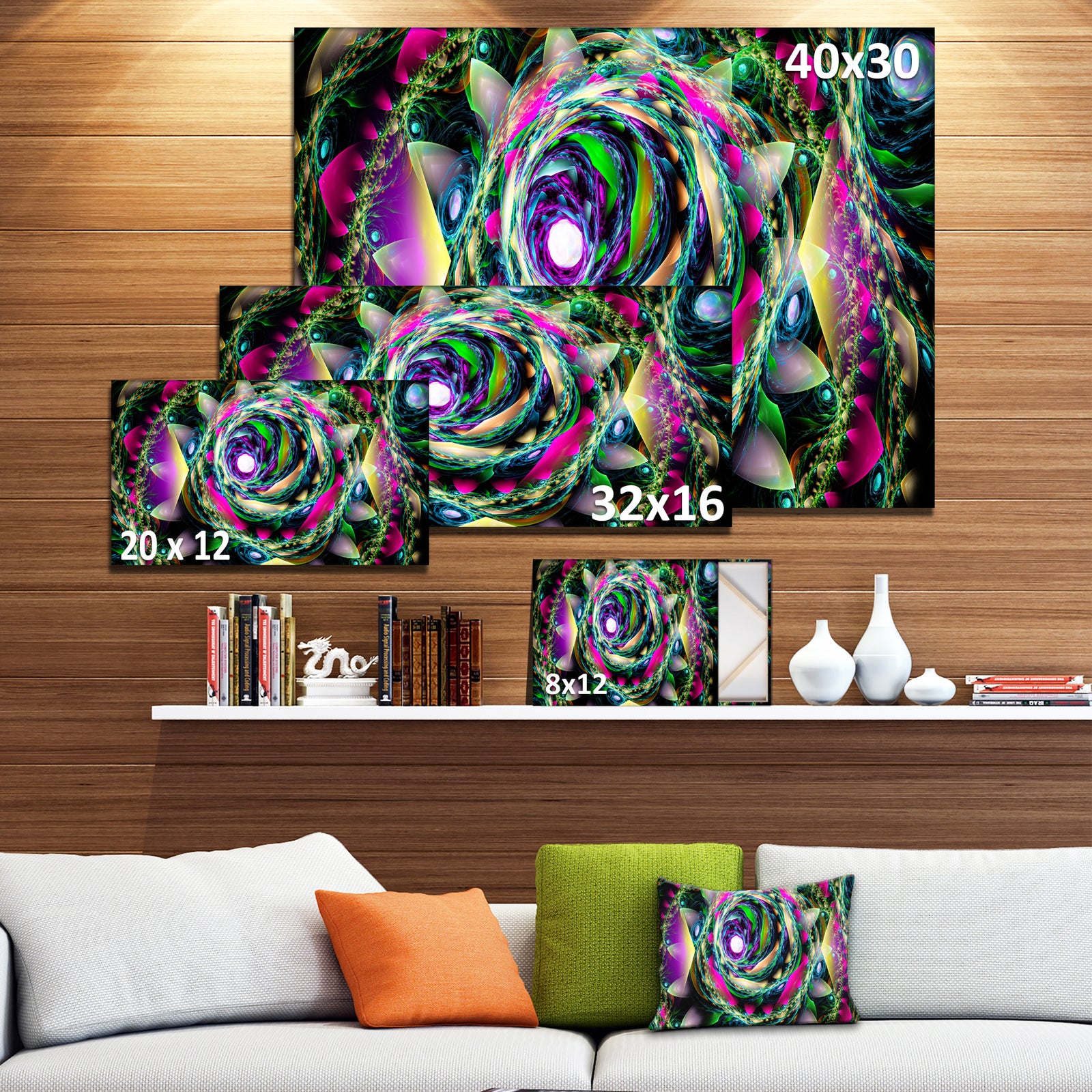 Colorful Exotic Whirlpool Flower - Extra Large Floral Canvas Art Print