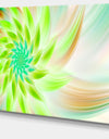 Huge Bright Green Fractal Flower - Extra Large Floral Canvas Art Print