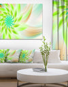 Huge Bright Green Fractal Flower - Extra Large Floral Canvas Art Print