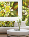 Huge Yellow Fractal Flower - Extra Large Floral Canvas Art Print