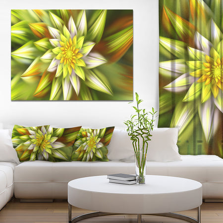 Huge Yellow Fractal Flower - Extra Large Floral Canvas Art Print