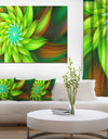 Huge Clear Green Fractal Flower - Extra Large Floral Canvas Art Print