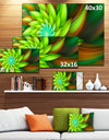 Huge Clear Green Fractal Flower - Extra Large Floral Canvas Art Print