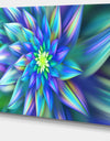Huge Light Blue Fractal Flower - Extra Large Floral Canvas Art Print