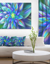 Huge Light Blue Fractal Flower - Extra Large Floral Canvas Art Print