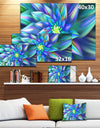 Huge Light Blue Fractal Flower - Extra Large Floral Canvas Art Print
