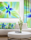 Huge Rotating Green Flower - Extra Large Floral Canvas Art Print