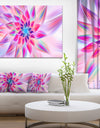 Huge Pink Blue Fractal Flower - Extra Large Floral Canvas Art Print