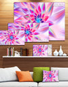 Huge Pink Blue Fractal Flower - Extra Large Floral Canvas Art Print