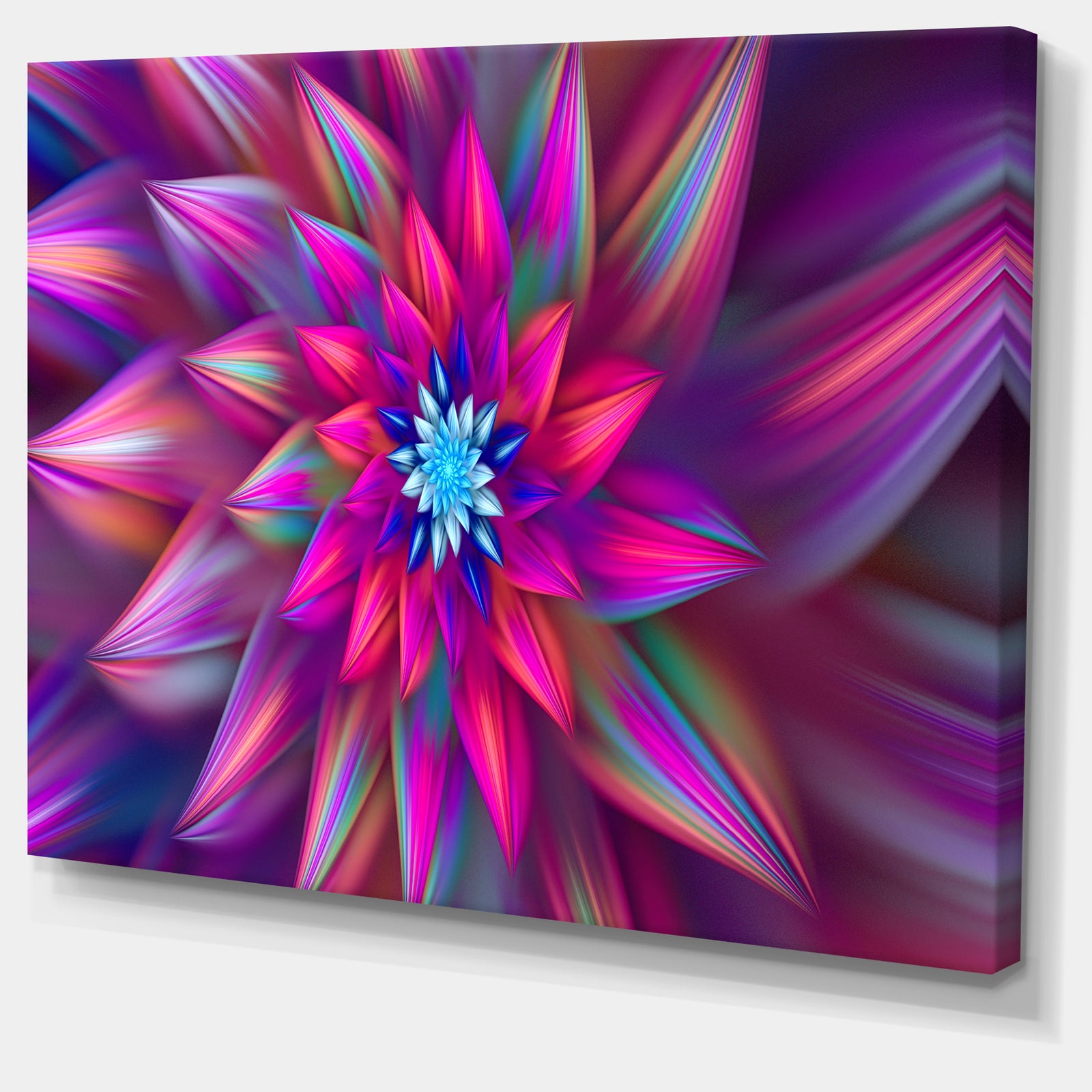Huge Purple Pink Fractal Flower - Extra Large Floral Canvas Art Print