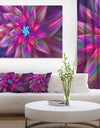 Huge Purple Pink Fractal Flower - Extra Large Floral Canvas Art Print