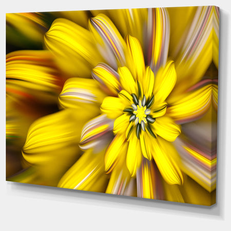 Massive Yellow Fractal Flower - Extra Large Floral Canvas Art Print