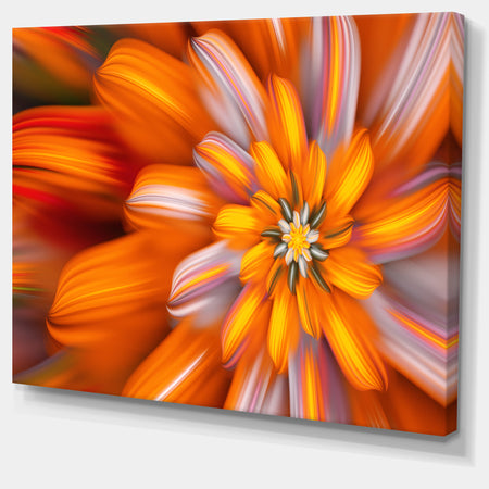 Massive Orange Fractal Flower - Extra Large Floral Canvas Art Print