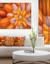 Massive Orange Fractal Flower - Extra Large Floral Canvas Art Print