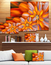 Massive Orange Fractal Flower - Extra Large Floral Canvas Art Print