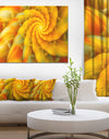 Rotating Yellow Fractal Flower - Extra Large Floral Canvas Art Print