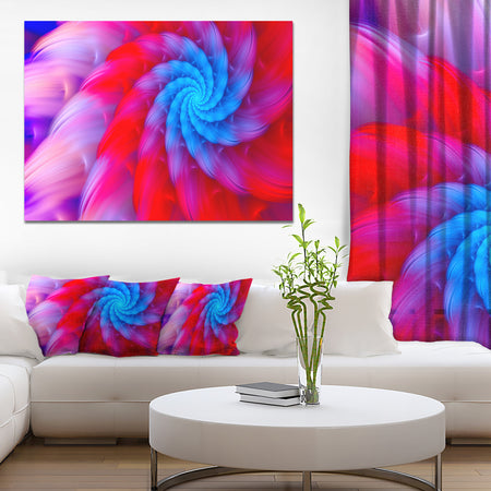 Rotating Red Pink Fractal Flower - Extra Large Floral Canvas Art Print