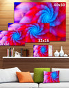 Rotating Red Pink Fractal Flower - Extra Large Floral Canvas Art Print