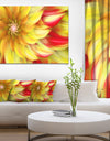 Rotating Yellow Red Fractal Flower - Extra Large Floral Canvas Art Print