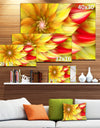 Rotating Yellow Red Fractal Flower - Extra Large Floral Canvas Art Print