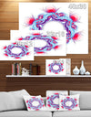 Blue Red Fractal Flower on White - Extra Large Floral Canvas Art Print