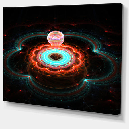 Balloon over Fractal Colored Area - Extra Large Floral Canvas Art Print