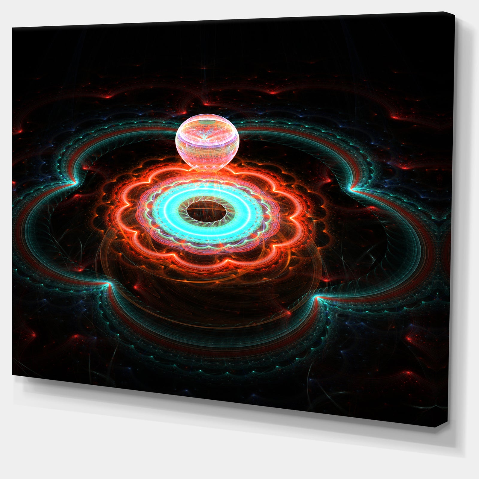 Balloon over Fractal Colored Area - Extra Large Floral Canvas Art Print