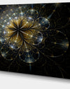 Large Mystic Golden Fractal Flower - Extra Large Floral Canvas Art Print