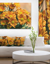 Bright Yellow Flowers in Garden - Extra Large Floral Canvas Art Print