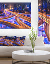 Colorful City Overpass at Night - Extra Large Cityscape Wall Art