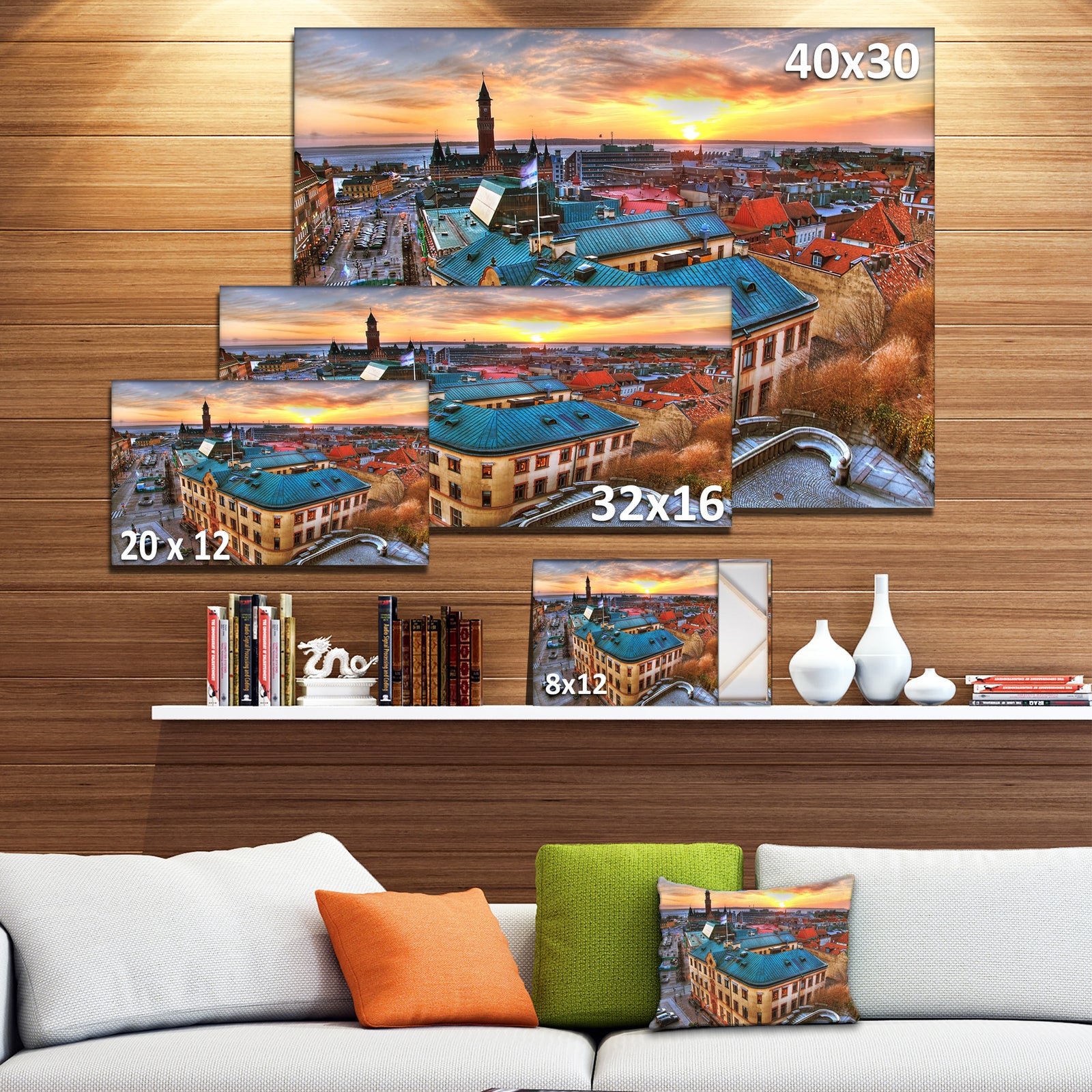 Colorful City Landscape - Extra Large Cityscape Wall Art
