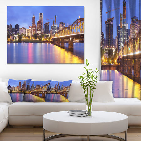 Skyline across the Willamette River - Extra Large Cityscape Wall Art