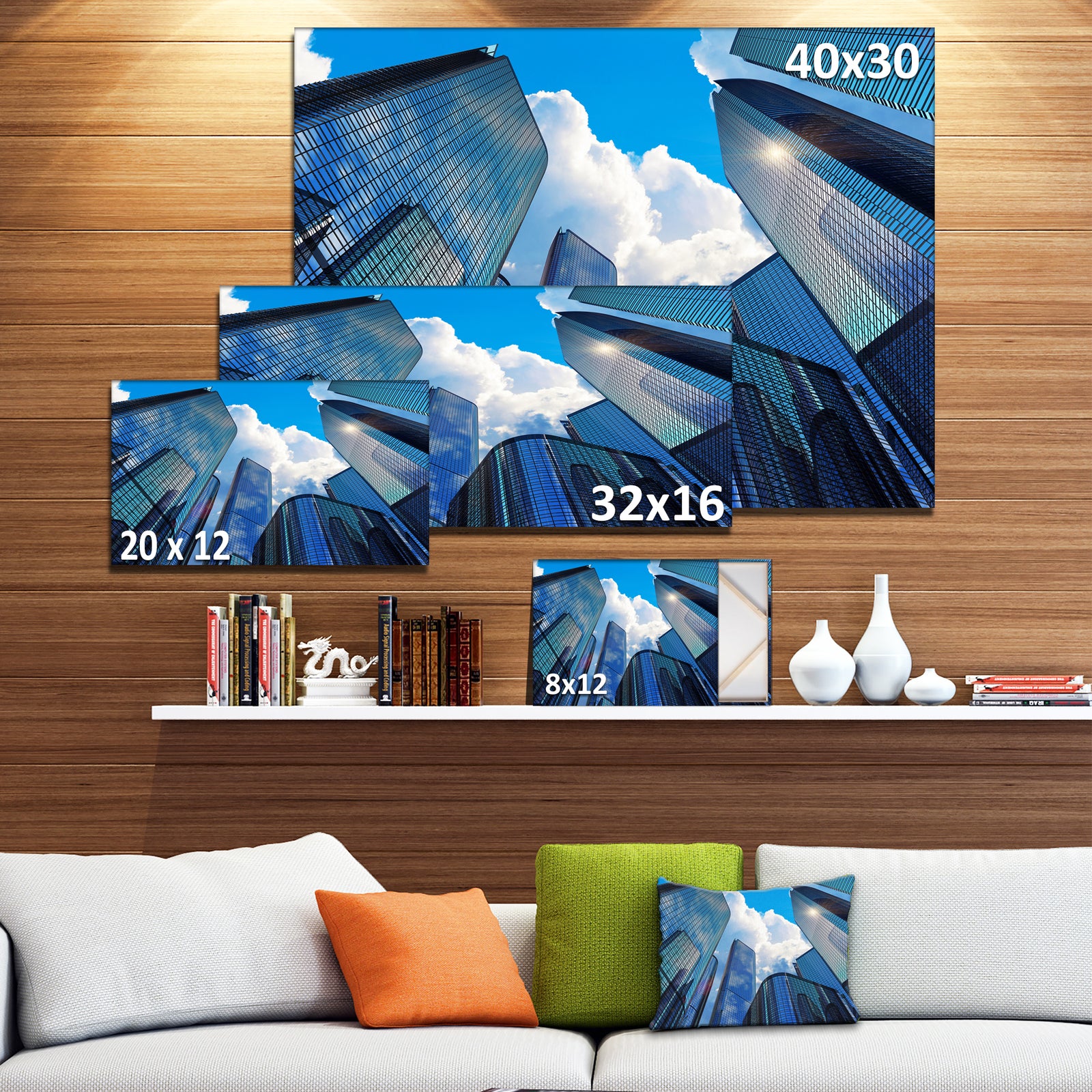 Elevated Business Buildings - Extra Large Cityscape Wall Art