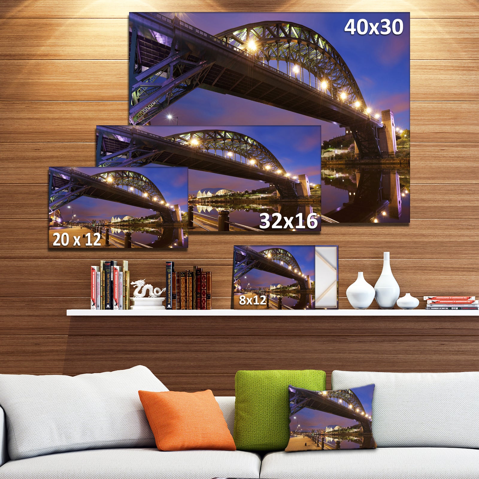 Bridges over River Tyne Newcastle - Extra Large Cityscape Wall Art