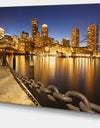 USA Skyline from Fan Pier at Night - Extra Large Cityscape Wall Art